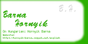 barna hornyik business card